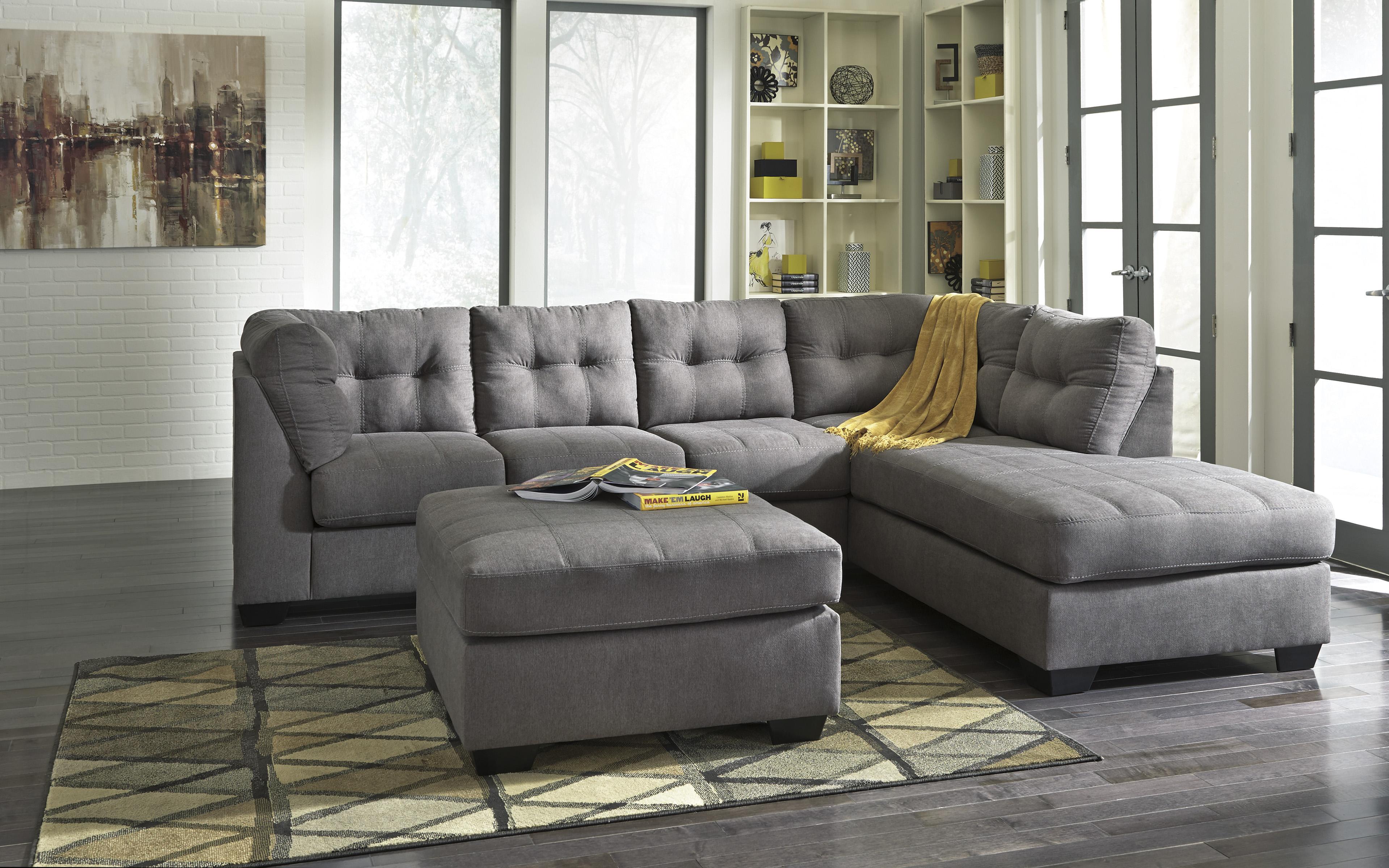 Maier charcoal 2 piece sectional with raf chaise hotsell